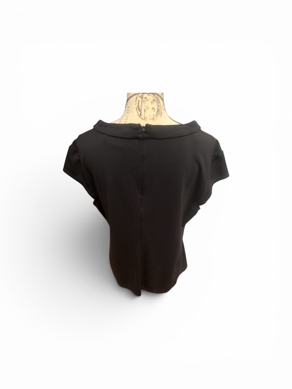 7th Avenue Design Studio NY & Company Black Cap Sleeve Tee with Boat Neck XL - Picture 3 of 8